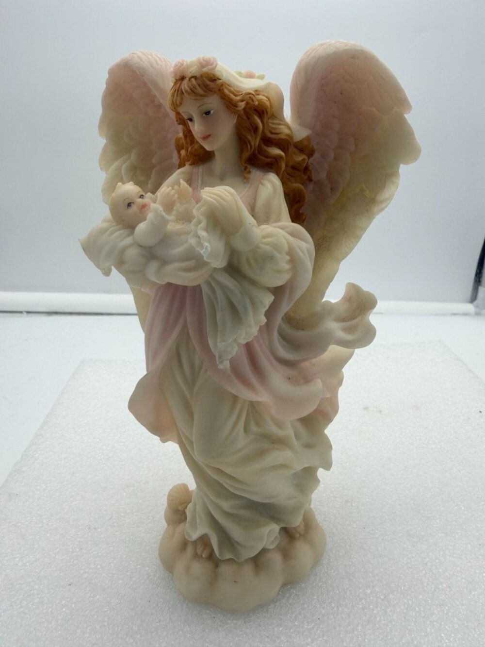 Vintage Seraphim Classics Grace Born Anew Resin Angel with Baby Figurine